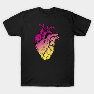 Heart Human Anatomy pink raimbow T-Shirt